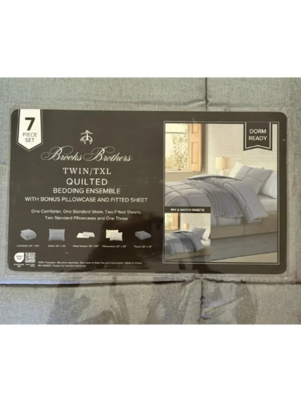 NEW Brooks Brothers Dorm Ready Twin XLong 7pc Bedding Ensemble Set
